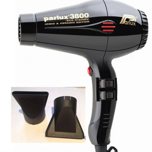 Parlux 3800 Ionic and Ceramic Black Hair Dryer Super Compact - On Line Hair Depot
