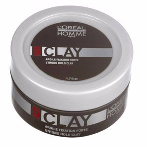 L'oreal Professionnel Homme Clay (Strong Hold Matt Clay) 50 ml Mens Hair Care - On Line Hair Depot