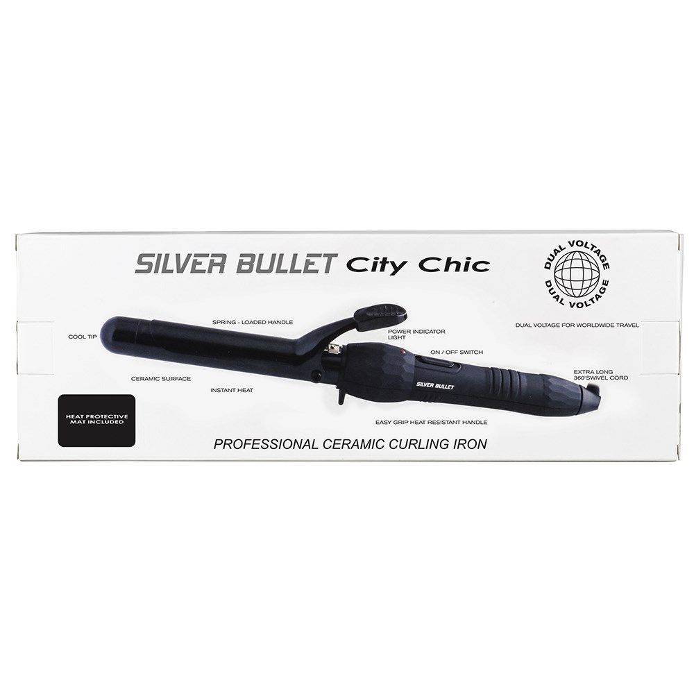 Silver Bullet City Chic Ceramic Curling Iron 38mm - On Line Hair Depot