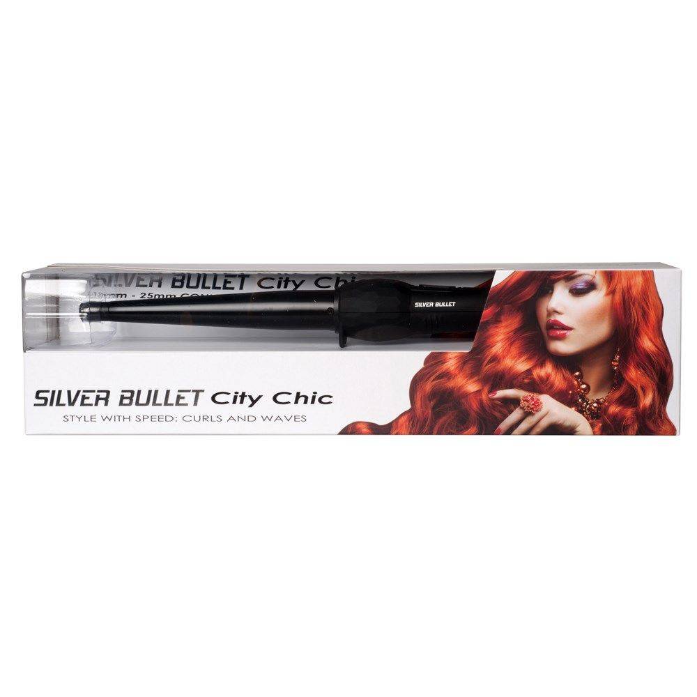 Silver Bullet City Chic Ceramic Black Conical Curling Iron 13-25mm - Australian Salon Discounters