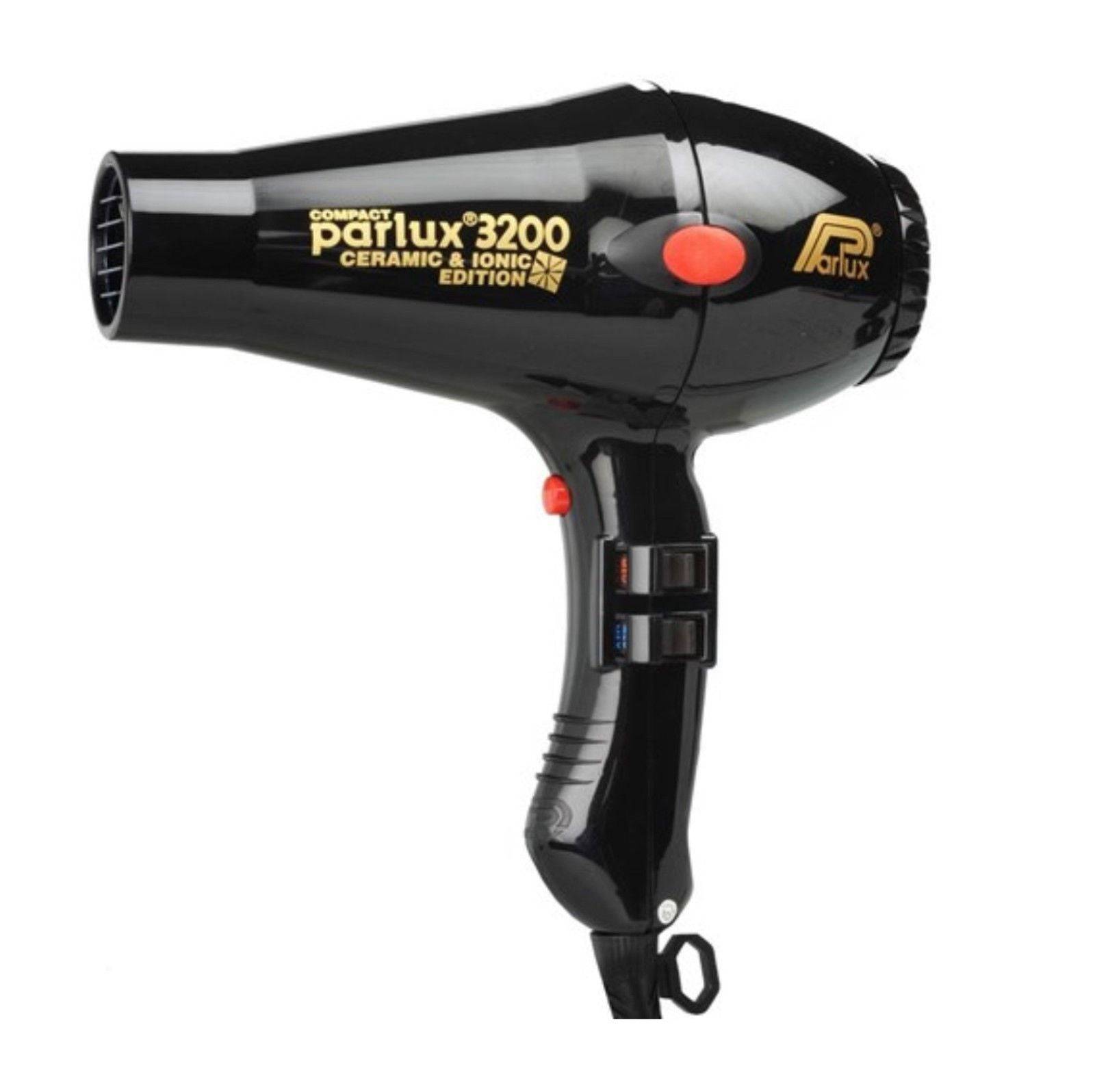 Parlux 3200 Ionic + Ceramic Compact Hair Dryer - Black 2 year Warranty  W510g - On Line Hair Depot