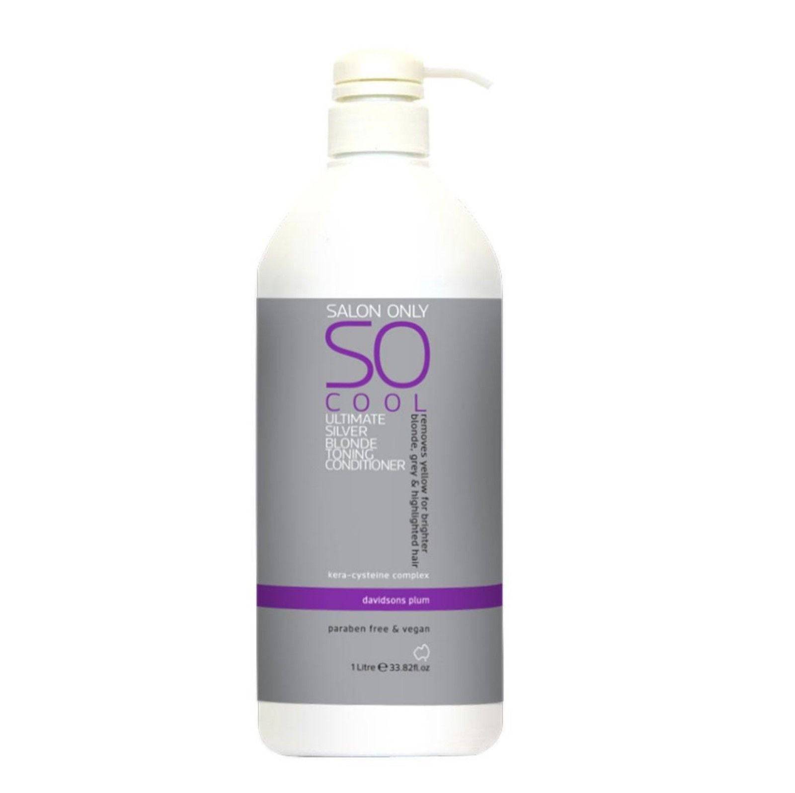 SO Salon Only Cool Ultimate Silver Blonde Toning Condition 1lt removes Yellow - Australian Salon Discounters