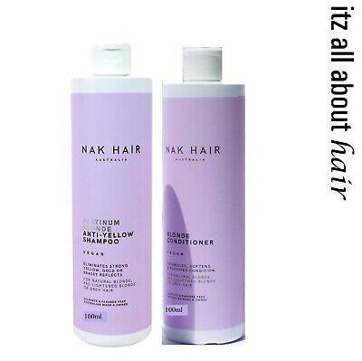 Nak Platinum  Blonde Shampoo Conditioner 100ml Travel Size Duo - On Line Hair Depot