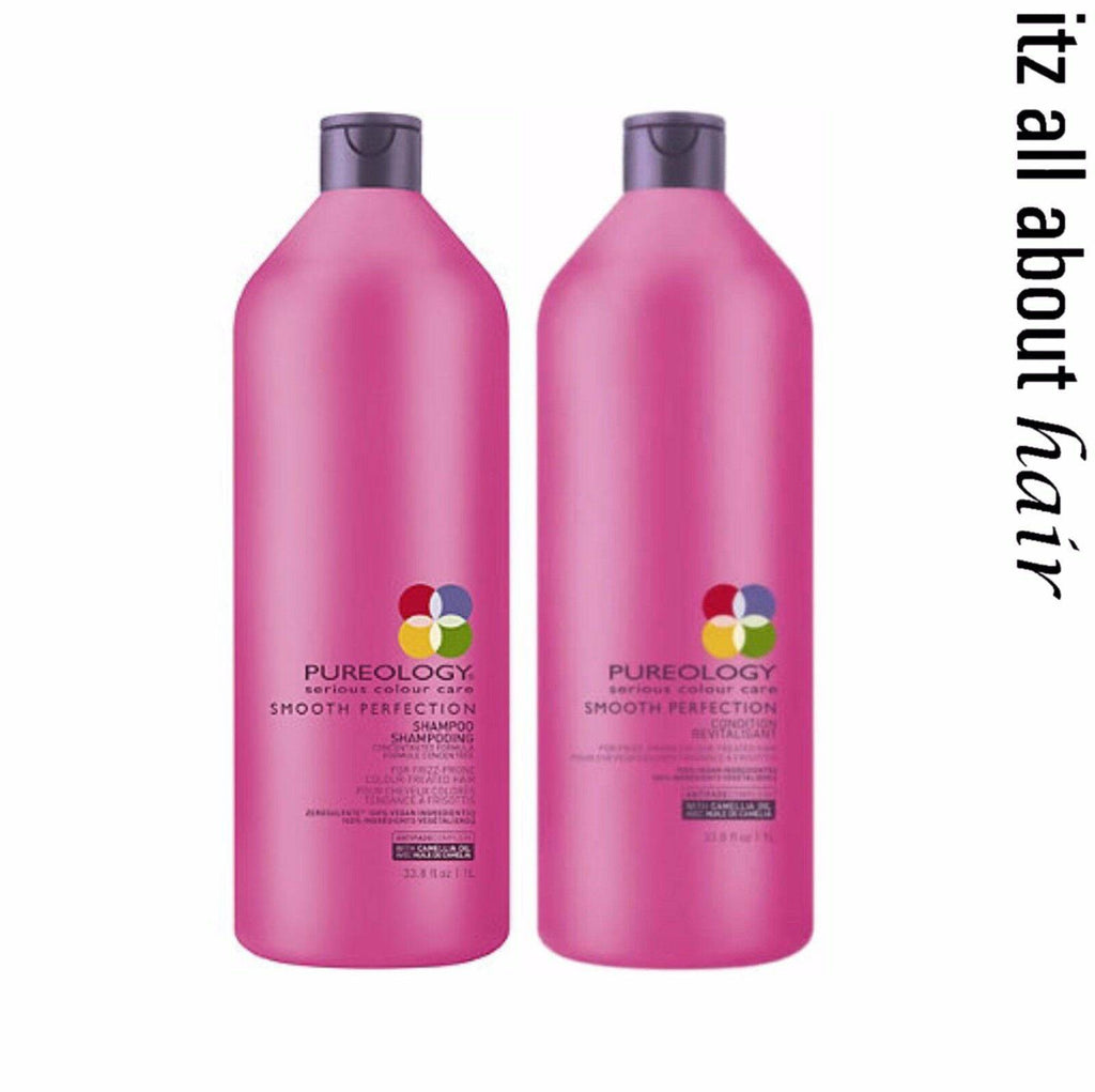 PUREOLOGY Smooth Perfection Shampoo + Smooth Perfection Condition Duo 1000ml - Australian Salon Discounters