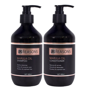 12Reasons Marula Oil Shampoo and Conditioner Duo (400ml of each) - On Line Hair Depot