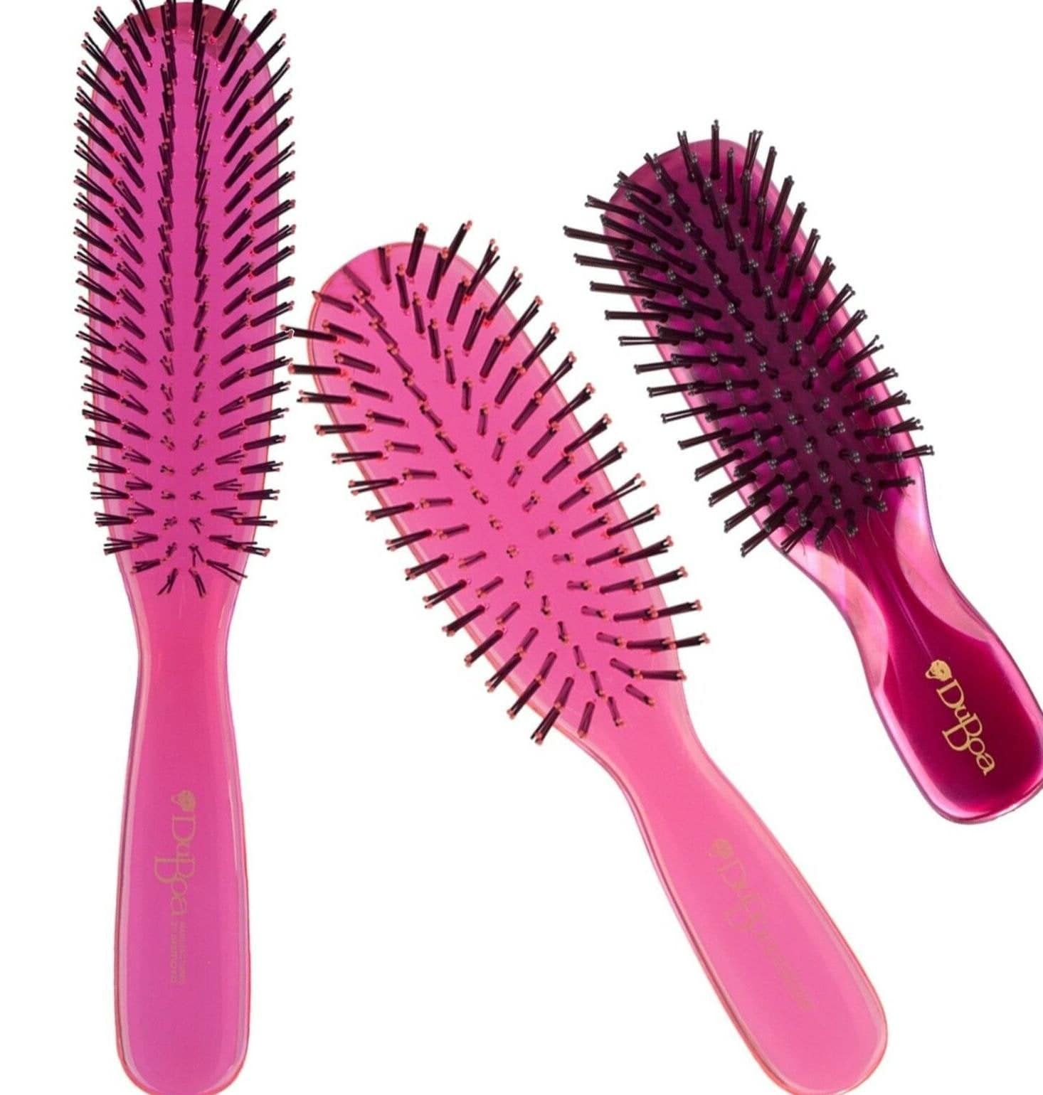 Duboa Hair Brushes Pack of 3 Brushes in Large, Medium, & Small pink - Australian Salon Discounters
