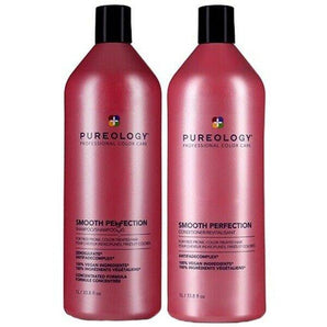 PUREOLOGY Smooth Perfection Shampoo + Smooth Perfection Condition Duo 1000ml - On Line Hair Depot
