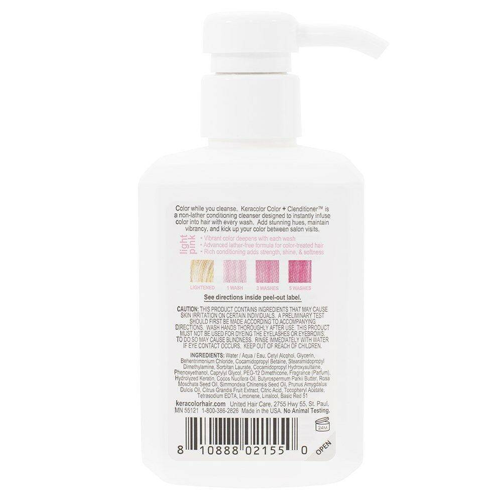 Keracolor Color Clenditioner Colour Shampoo Light Pink 355ml - Australian Salon Discounters