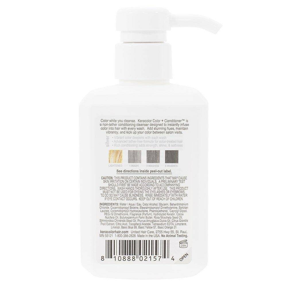 Keracolor Color Clenditioner Colour Shampoo Silver  355ml - Australian Salon Discounters