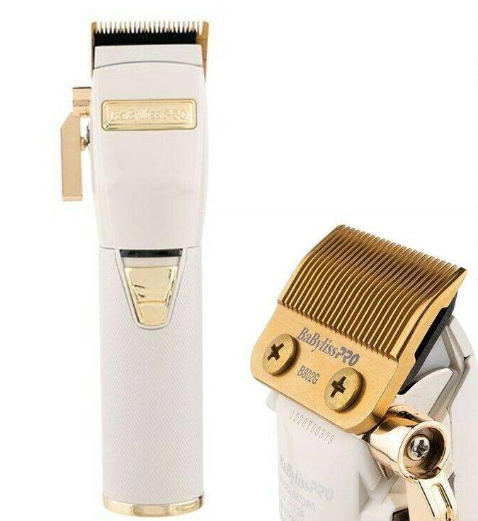 BaByliss Pro REDFX Lithium White/Gold Barber Hair Clipper/BabylissPro Trimmer - On Line Hair Depot