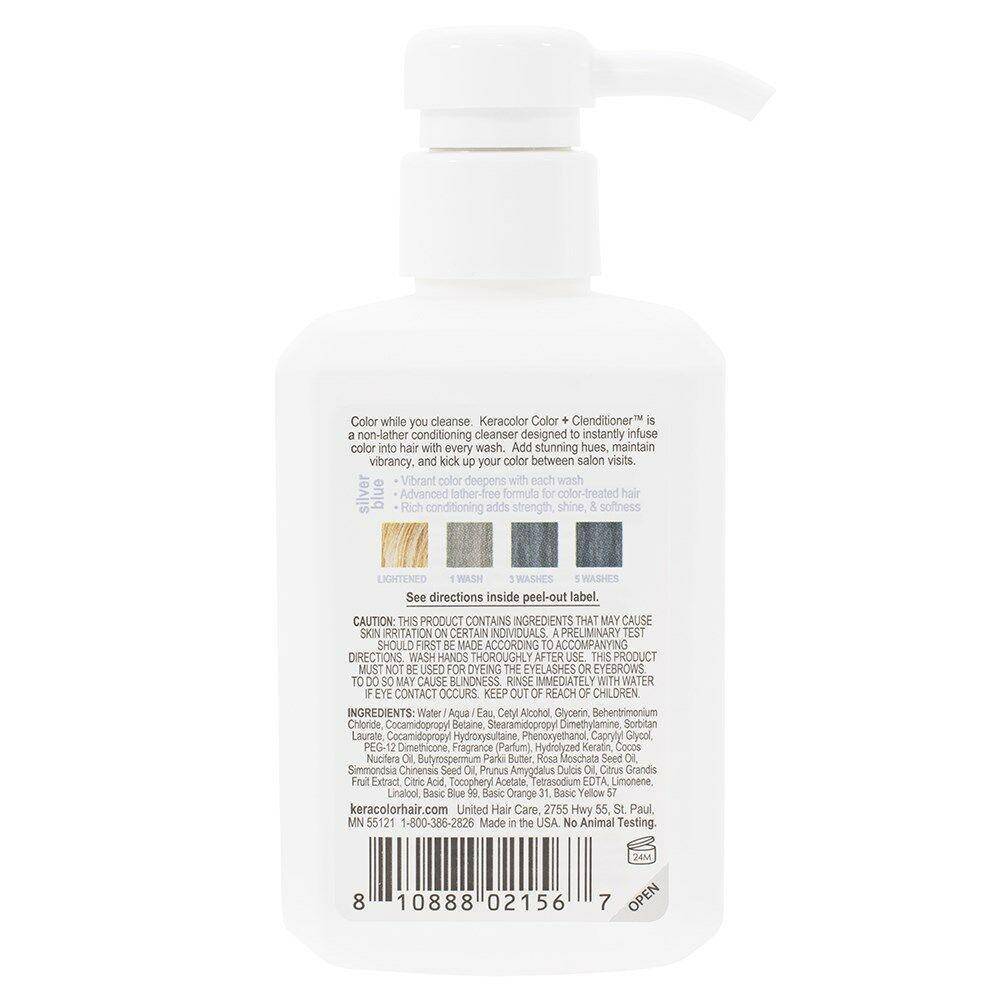 Keracolor Color Clenditioner Colour Shampoo Silver Blue 355ml - Australian Salon Discounters