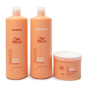Wella Professionals Invigo Enrich Shampoo 1L & Conditioner 1L & 500ml Treatment TRIO - On Line Hair Depot
