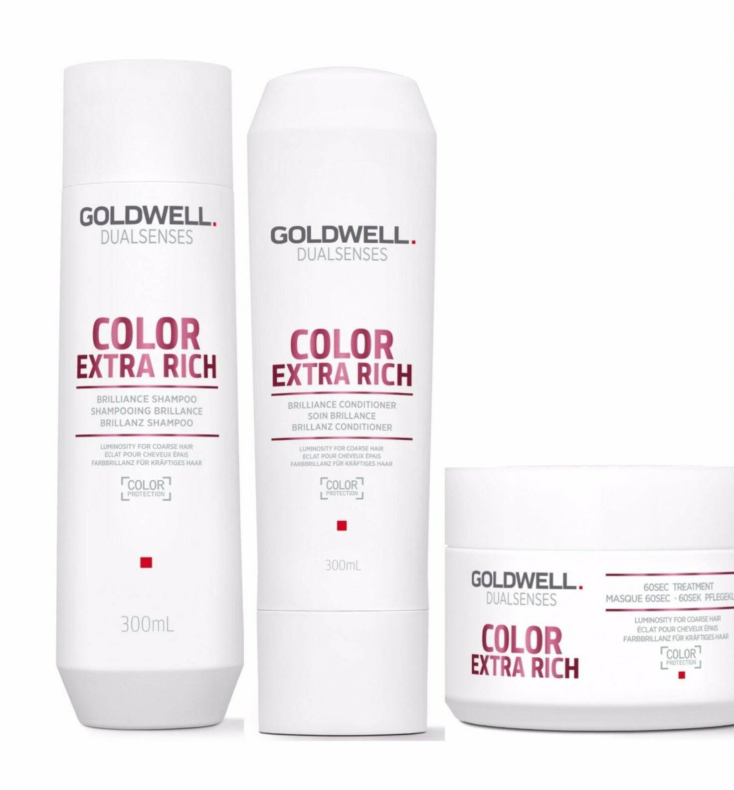 Goldwell Color Extra Rich Brilliance Shampoo Conditioner 60secs Treatment Trio - On Line Hair Depot