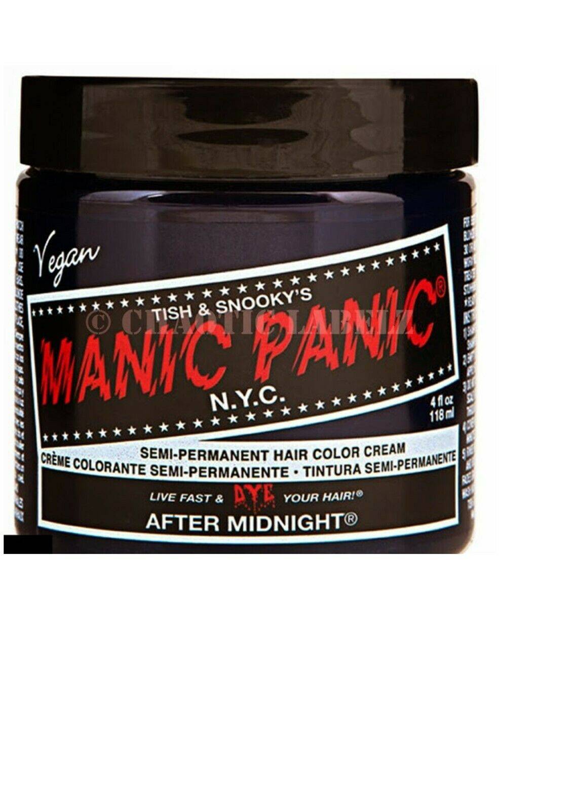 Manic Panic Classic Hair Dye Color After midnight Vegan 118ml Manic-Panic - Australian Salon Discounters