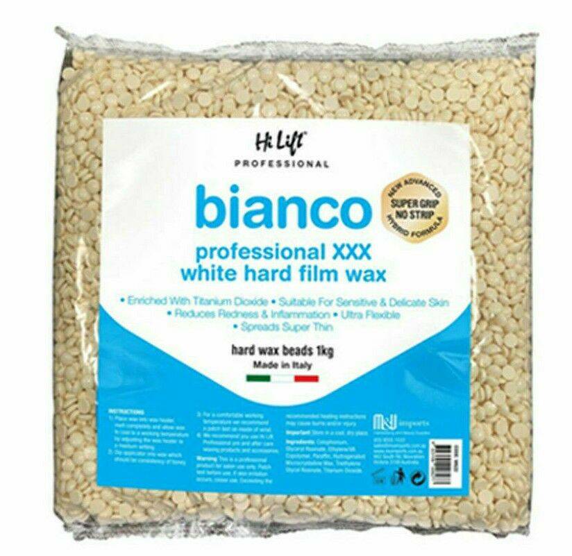 Hi Lift bianco Professional XXX White Hard Film Wax 1kg Bag - Made in Italy - On Line Hair Depot