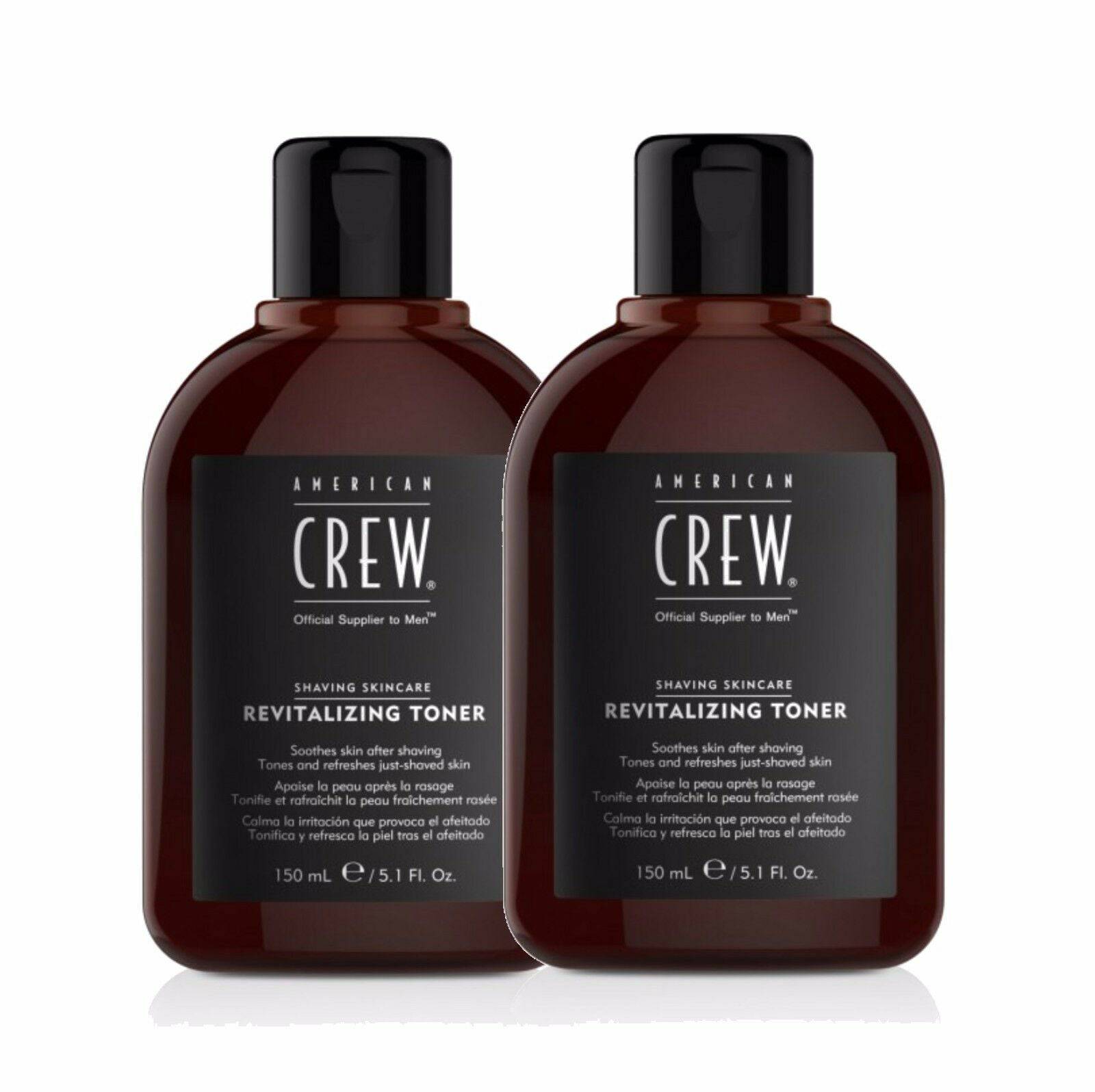 American Crew Shaving Skincare Revitalizing Toner 2 x 150ml (Duo) Soothes Skin - On Line Hair Depot