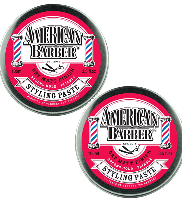 American Barber Styling Paste 100ml Duo Pack (2 x 100ml) - Australian Salon Discounters