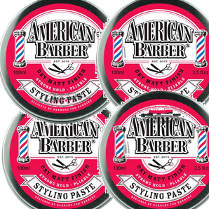 American Barber Styling Paste 100ml Quad Pack (4x 100ml) - On Line Hair Depot