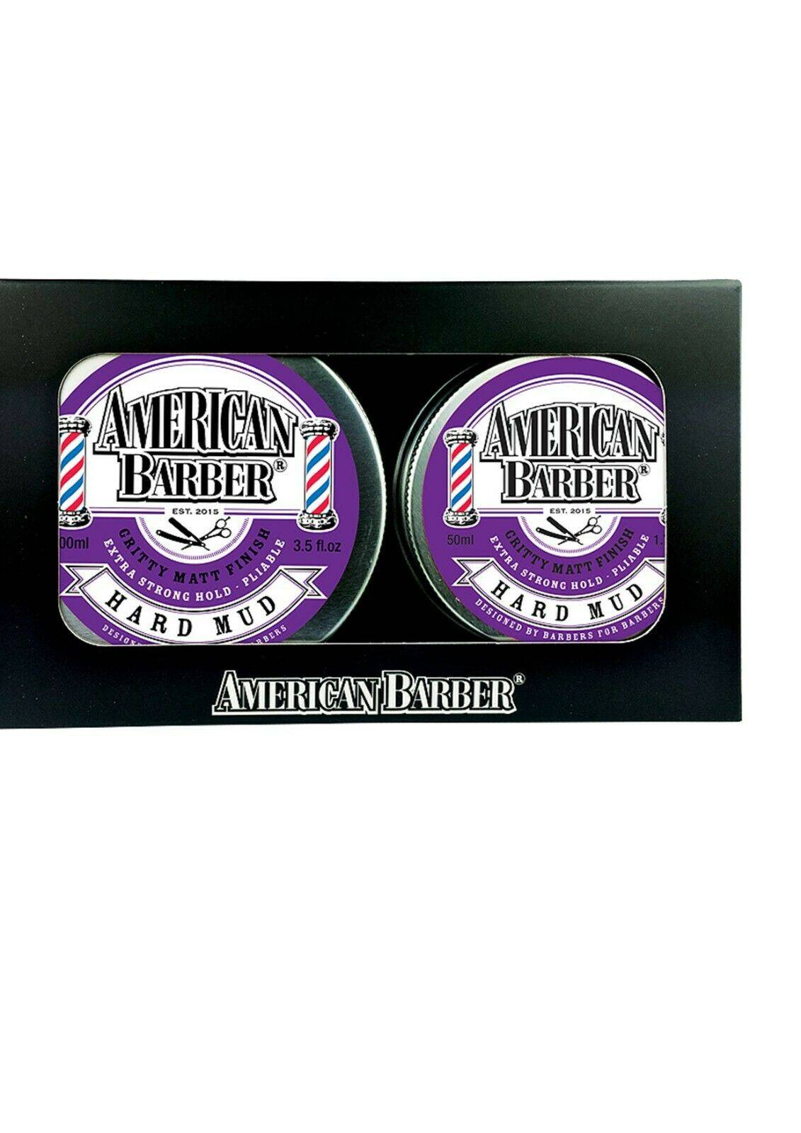 American Barber Hard Mud Wax Duo Pack 50ml & 100ml extra Strong Hold - Australian Salon Discounters