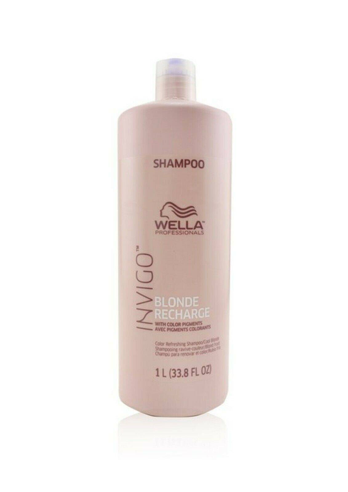 Wella Professionals Invigo Blonde Recharge Shampoo 1000ml  Color Refreshing Cool Blonde Silver - On Line Hair Depot