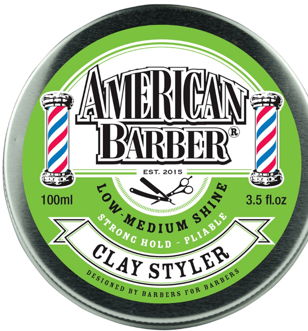 American Barber Clay Styler 100ml  Pack Mens Styling Medium Hold (1 x 100ml) - On Line Hair Depot