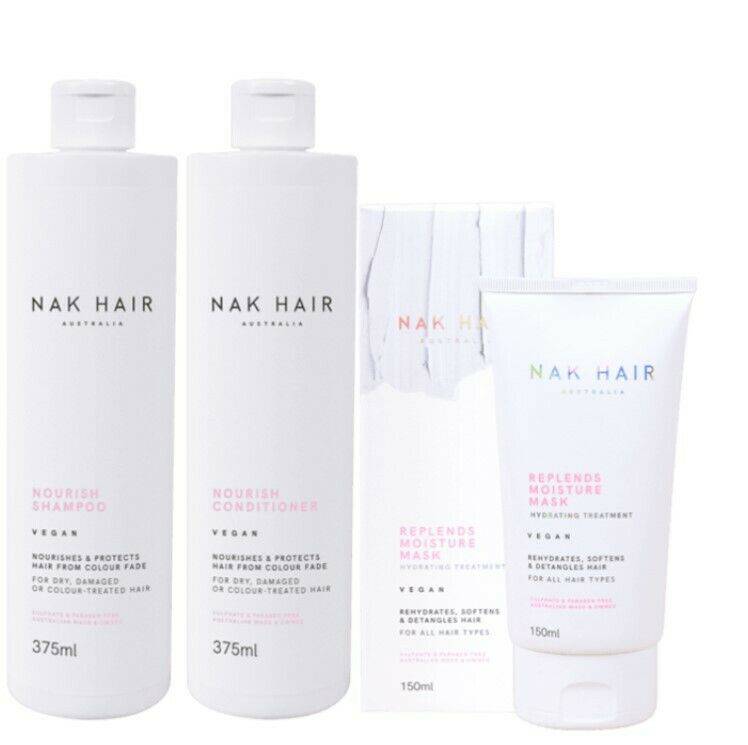 Nak Nourish Shampoo Conditoner Repl Ends Moisture Mask Trio - On Line Hair Depot