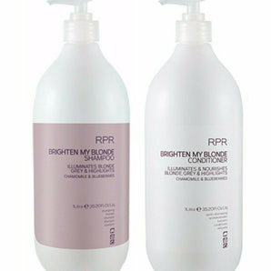RPR Brighten My Blonde Shampoo & Conditioner 1lt duo for Blonde & Gray Hair - On Line Hair Depot