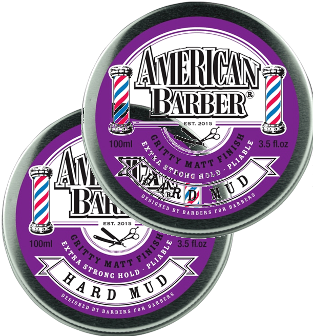 American Barber Hard Mud Wax 100ml Duo Pack ( 2 x 100ml ) - On Line Hair Depot