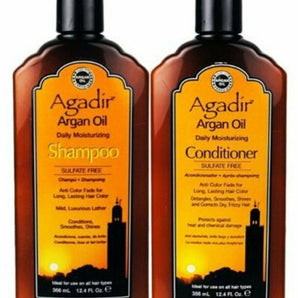 AGADIR MOROCCAN ARGAN OIL DAILY MOISTURIZING SHAMPOO & CONDITIONER 366ml DUO - On Line Hair Depot