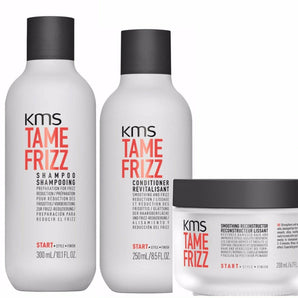 KMS Tame Frizz Shampoo, Conditioner and Smoothing Reconstructor Trio - On Line Hair Depot