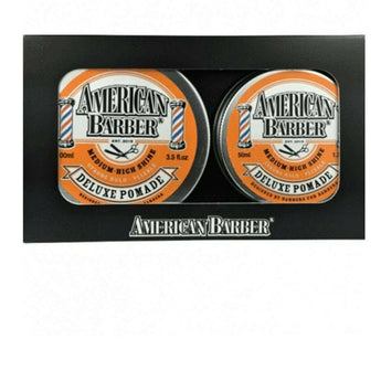 American Barber Deluxe Pomade 50ml-100ml Duo Pack Mens Styling High Shine - Australian Salon Discounters