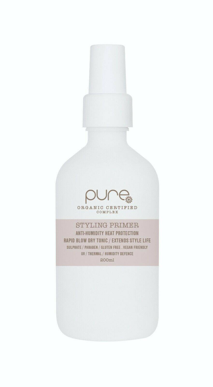 Pure Styling Primer 200ml Anti Humidity Heat Protection Rapid Blow Dry Tonic - On Line Hair Depot