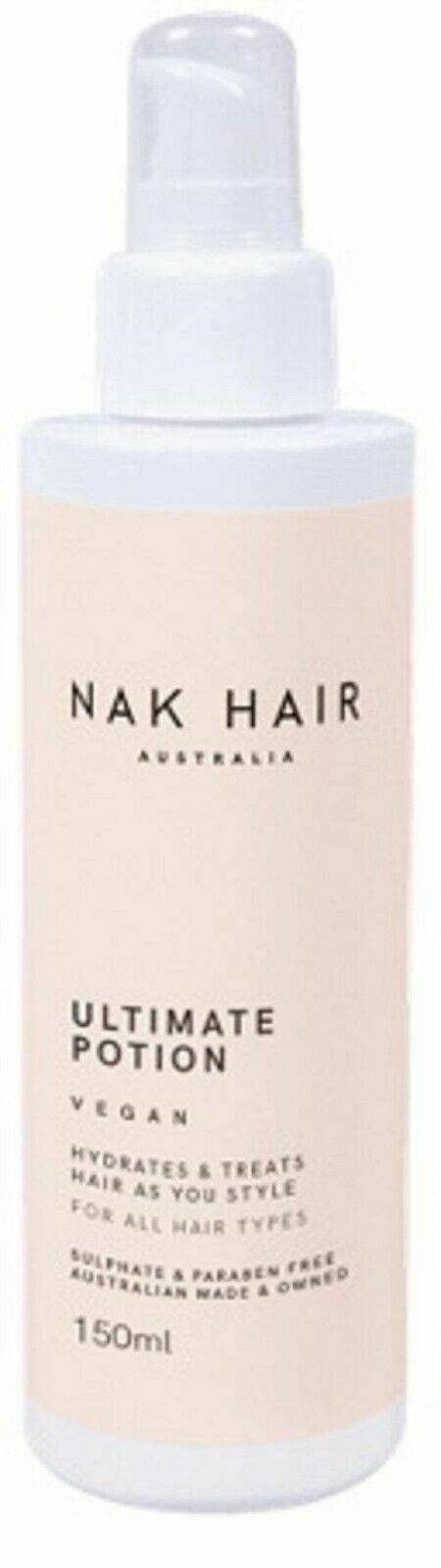 NAK Ultimate Potion 150ml Hydrates & Treats Hair as You Style Vegan Friendly - On Line Hair Depot