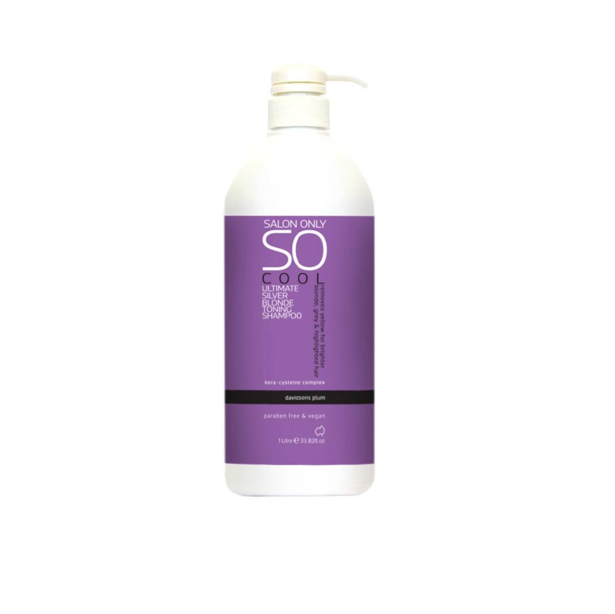 SO Salon Only Cool Ultimate Silver Blonde Toning Shampoo 1lt - Australian Salon Discounters