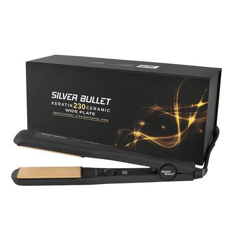 Silver Bullet Keratin 230 Wide Hair Straightener BONUS Clips, Mat, Brush, Comb - On Line Hair Depot