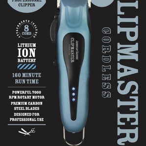 American Barber Clipmaster Cordless Clipper professional hairdresser Clippers Steel Blue - On Line Hair Depot