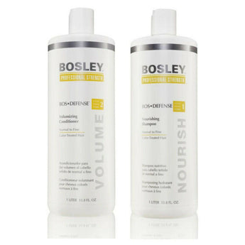 Bosley BosDefense Shampoo & Conditioner 1lt duo Light Thin Colour Treated Hair - Yellow - On Line Hair Depot