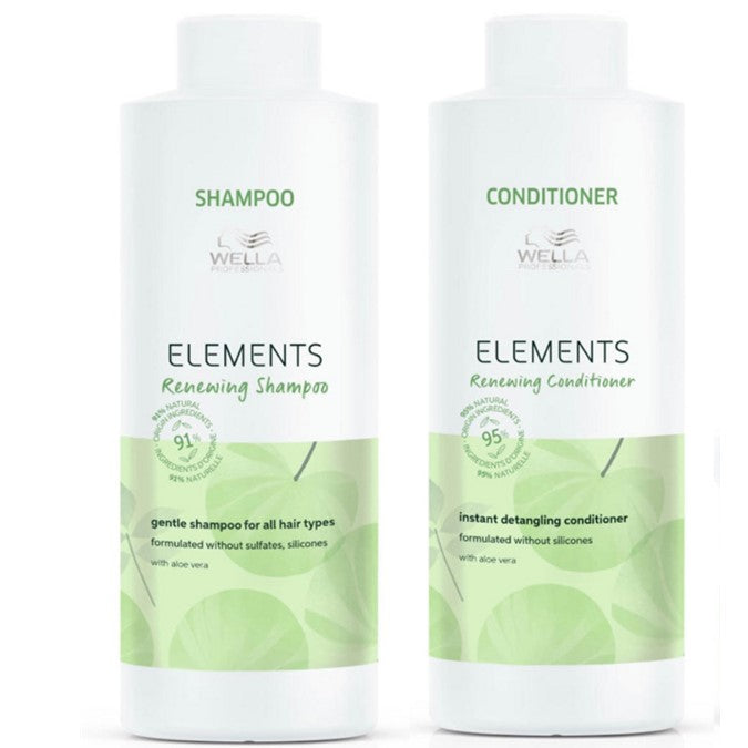 Wella Professionals Elements Renewing Shampoo and Conditioner 1000ml 1 Litre Duo - Australian Salon Discounters