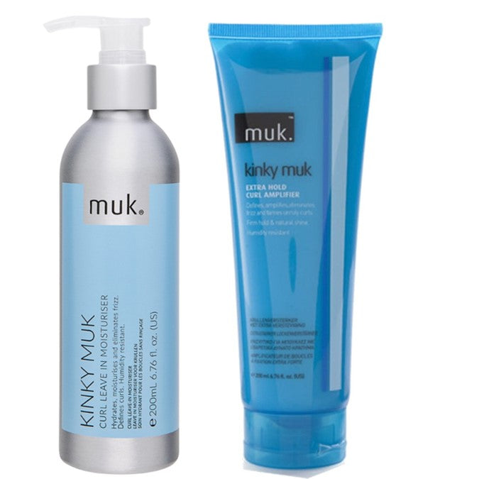 Muk Kinky Muk Curl Leave in Moisturiser and Extra Hold Curl Amplifier 200ml Duo - Australian Salon Discounters