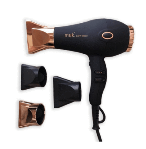 Muk Black and Rose Gold Blow Dryer 3900-IR Hair Dryer - On Line Hair Depot