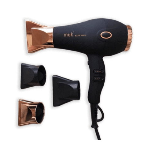 Muk Black and Rose Gold Blow Dryer 3900-IR Hair Dryer - Australian Salon Discounters