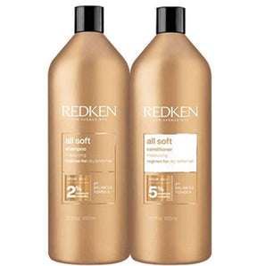 Redken All Soft Shampoo & Conditioner 1 Litre Duo for Dry, Brittle Hair in need of Moisture - Australian Salon Discounters