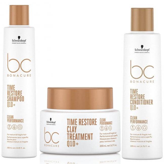 Schwarzkopf BC BONACURE Q10+ Time Restore Shampoo, Conditioner, Treatment Trio - Australian Salon Discounters