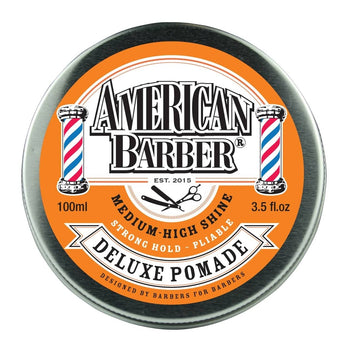 American Barber Deluxe Pomade 100ml Pack Mens Styling High Shine (1x100ml) - Australian Salon Discounters