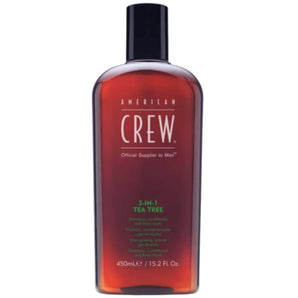 American Crew 3 in 1 Tea Tree Shampoo, Conditioner and Body Wash 450ml - On Line Hair Depot