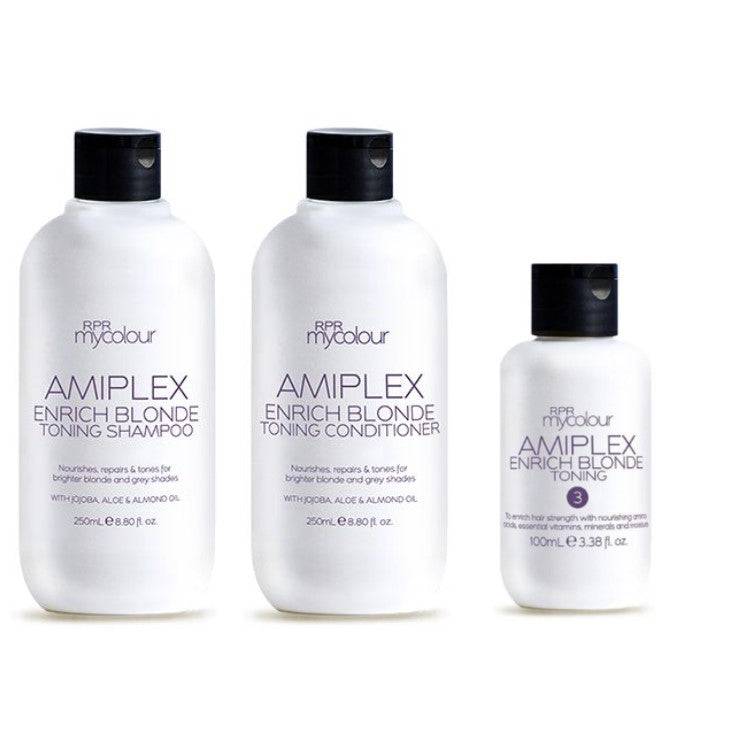 RPR Amiplex Enrich Blonde Shampoo Conditioner and Stage 3 Treatment Kit - On Line Hair Depot