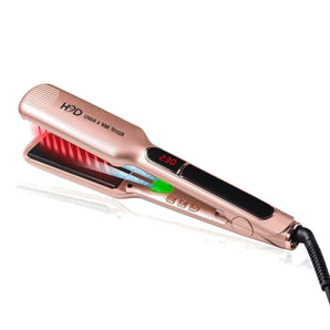 H2D Wide Rose Gold Infrared Hair Straightener with Roll Mat Pouch 230ºC 42mm