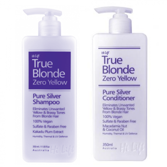 Hi Lift Professional Zero Yellow True Blonde Zero Yellow Pure Silver 350ml Duo Pack - On Line Hair Depot