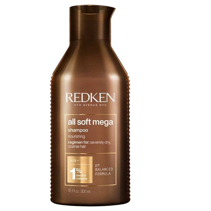 Redken All Soft Mega Shampoo and Conditoner 300 ml each for Severely Dry Coarse Hair in Need of Intense Moisture - On Line Hair Depot
