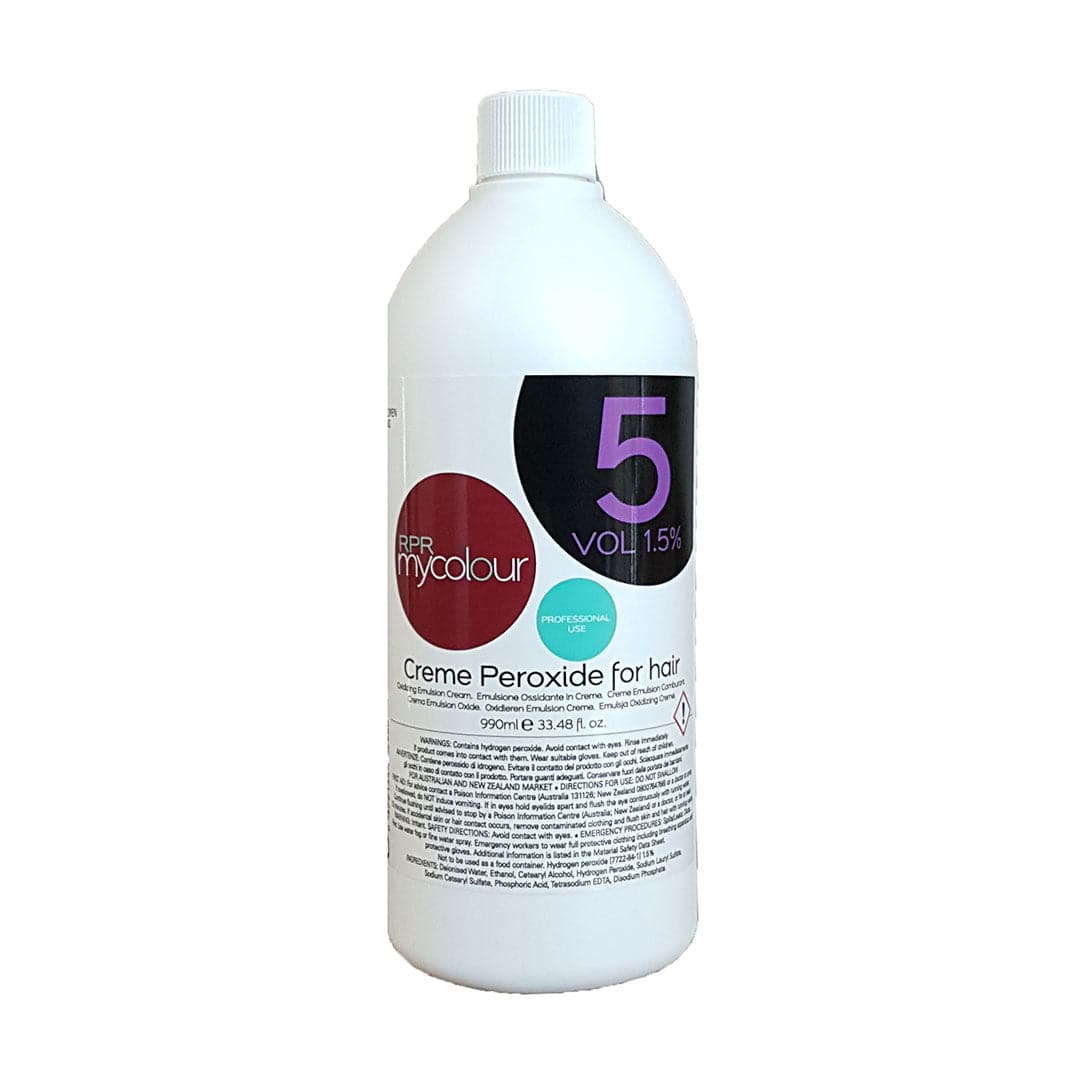 RPR MYCOLOUR 5 VOLUME CREME PEROXIDE 1 LTR - Australian Salon Discounters